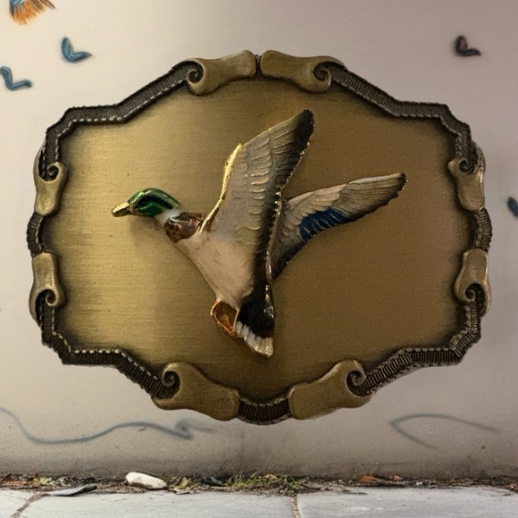 Vintage Raintree Brass Duck Belt Buckle 1977-1978 - Picture 2 of 7